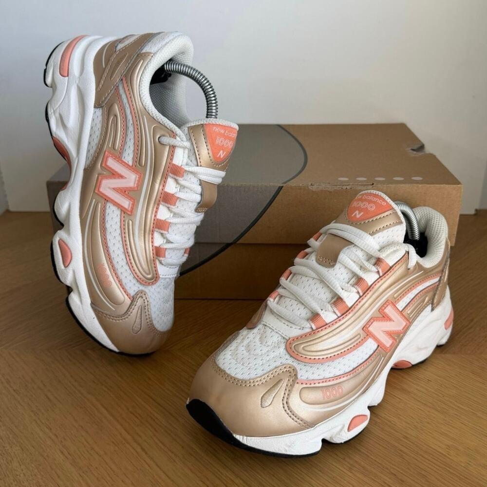 New Balance 1000 N ‘Metallic Gold/Coral’ Kids Sneakers- SZ 3.5 Y